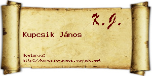 Kupcsik János névjegykártya